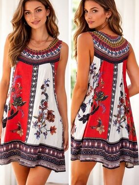 Maeve Anthropologie Cirque Swing Dress Medium Boho Floral Cotton
Linen